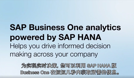 SAP Business One HANA讓您的決策更簡單、準(zhǔn)確